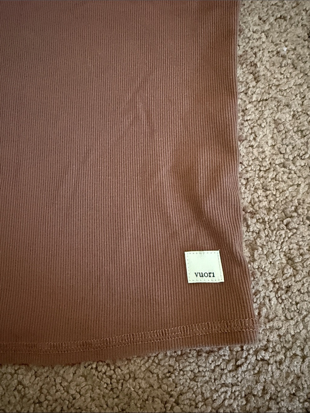 Vuori Ribbed Short Sleeve Tee - Brown - Picture 2 of 4
